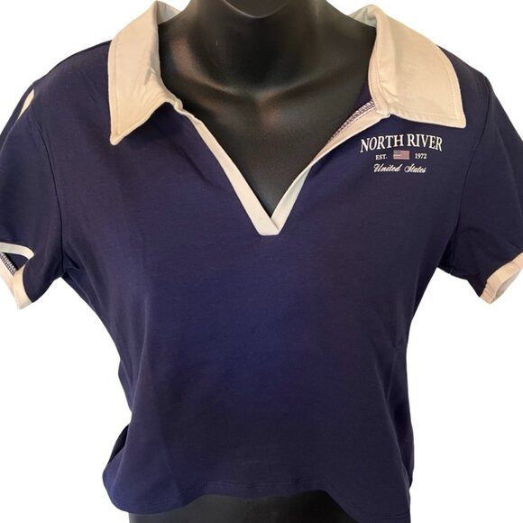 🌸4/$30🌸 NWT Crop Polo With Contrast Details - Picture 2 of 14